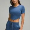 Lululemon Hold Tight CroppedT-Shirt BasicPitch Blue Donna Abbigliamento LLS41D01J-K11