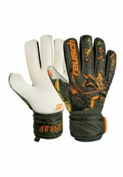 Reusch Torwarthan Attrakt Grip Finger SupportGuanti Da PortiereDesert Green Shock Orng Donna Attrezzatura R3144E07L-H11