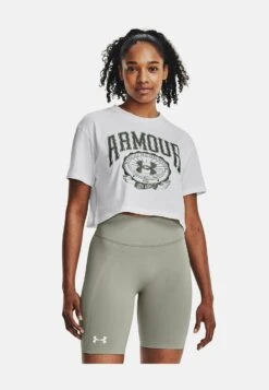 Under Armour Collegiate CropT-Shirt Con StampaWhite Donna Abbigliamento UN241D0Q5-A11